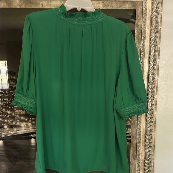 Ann Taylor Green Smocked 3/4 Sleeve Blouse - Picture 6 of 6